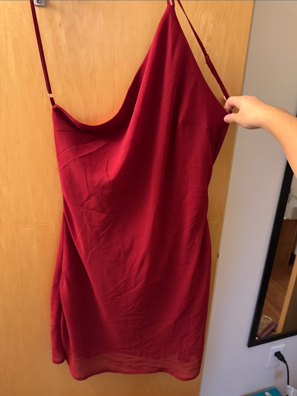 SHEIN Red Spaghetti Strap Mini Slip Dress